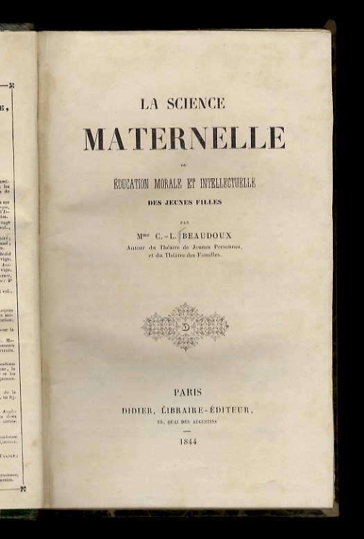 La science maternelle ou éducation morale et intellectuelle des jeunes …