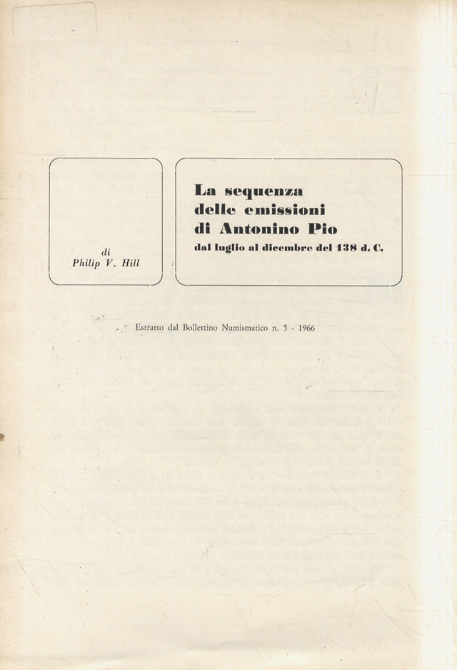 La sequenza delle emissioni di Antonino Pio dal luglio al …