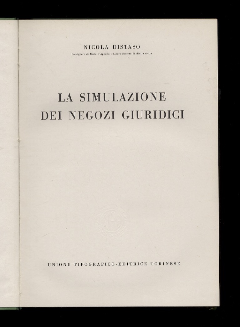 La simulazione dei negozi giuridici.