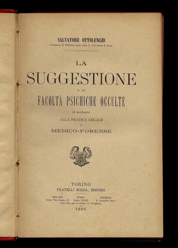 La suggestione e le facoltà psichiche occulte in rapporto alla …