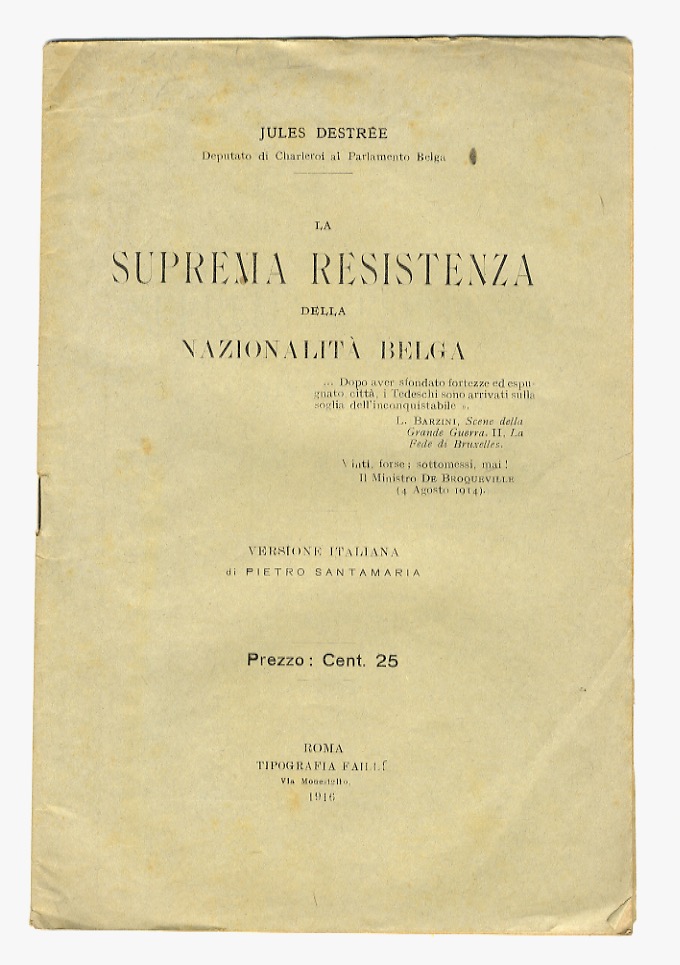 La suprema resistenza della nazionalità belga. Versione italiana di Pietro …