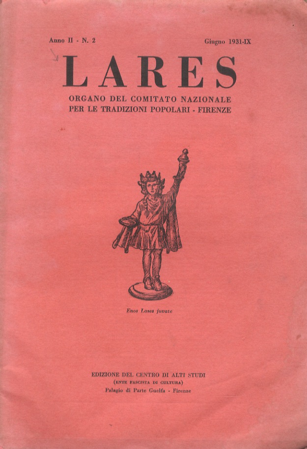 Lares. Organo del Comitato Nazionale per le tradizioni popolari - …