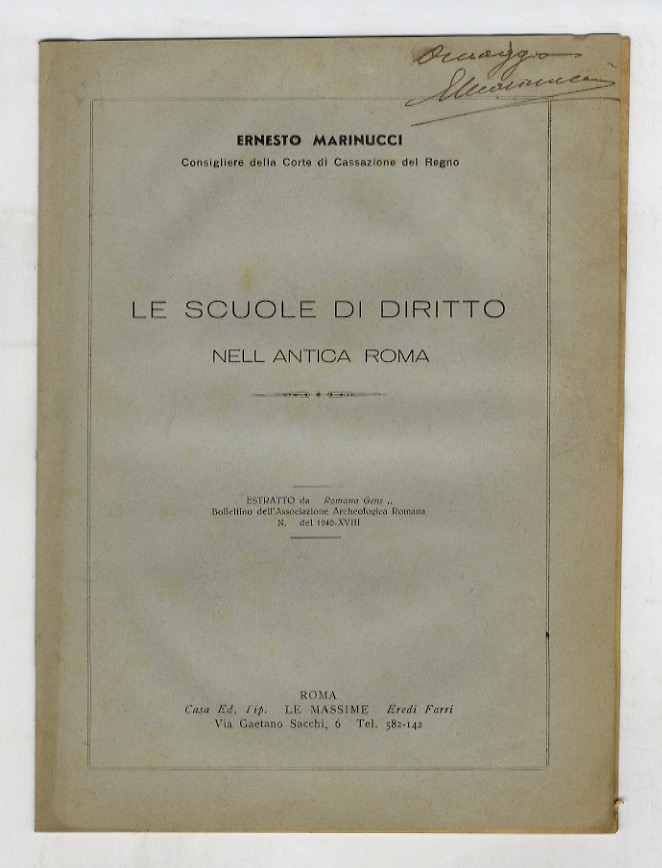 Le scuole di diritto nell'antica Roma.
