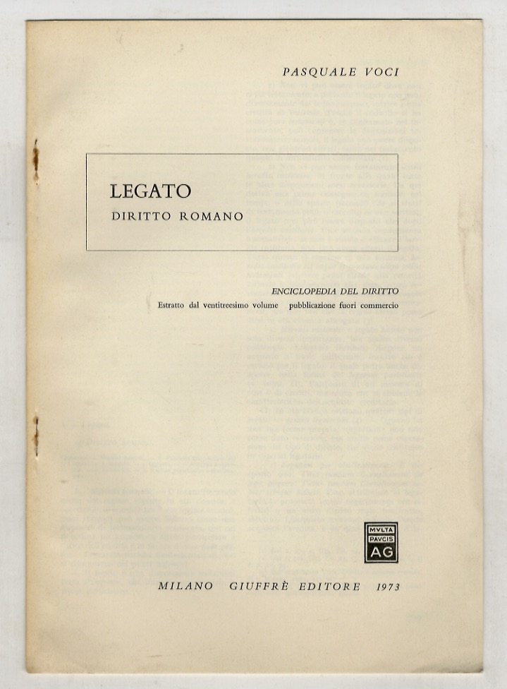 Legato: Diritto romano.