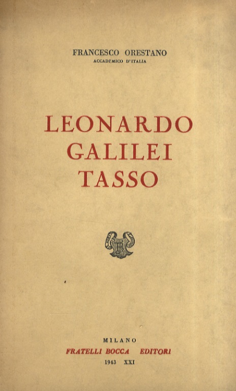Leonardo. Galileo. Tasso.