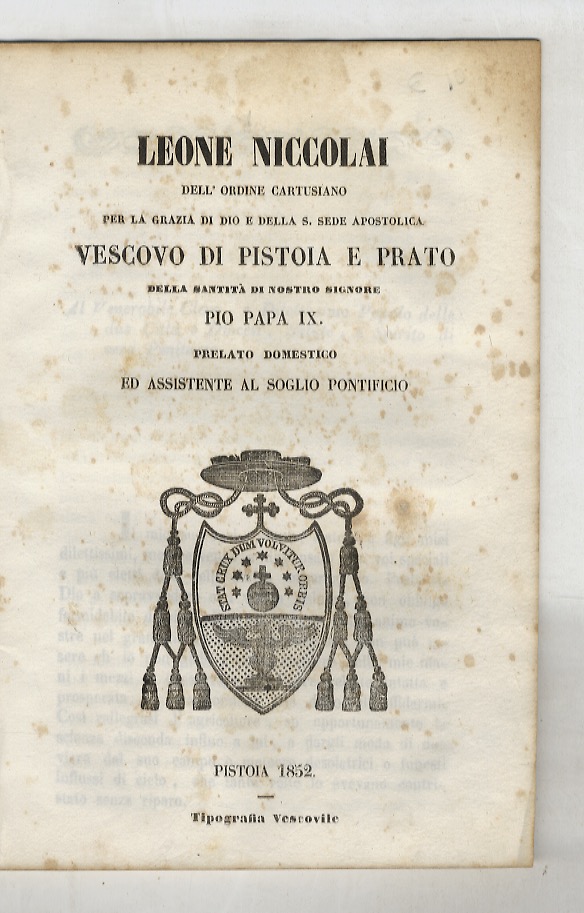 Leone Niccolai dell'ordine cartusiano per la grazia di Dio e …