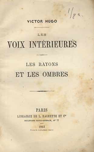 Les Voix intérieures - Le rayons et les ombres.