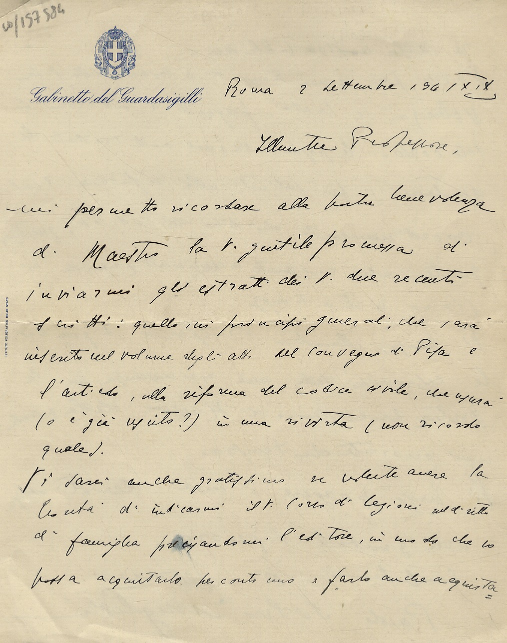 Lettera manoscritta autografa, firmata, stesa su due facciate di un …