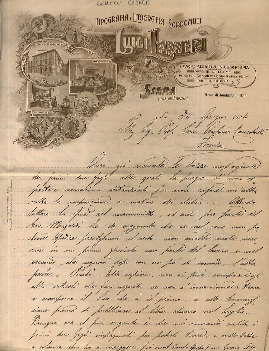 Lettera manoscritta autografa, firmata, stesa su una facciata e mezza, …