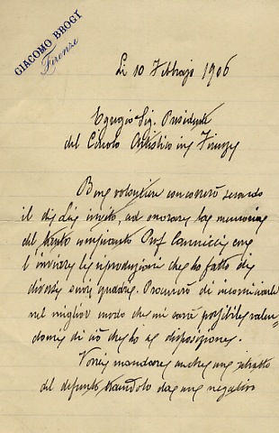 Lettera manoscritta autografa, firmata, su due facciate, su carta intestata …