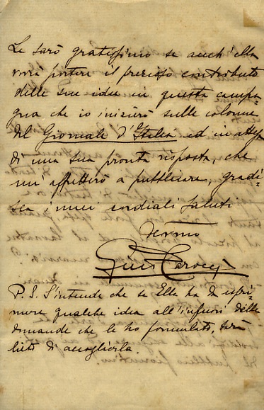 Lettera manoscritta, autografa, firmata, su tre facciate. Su carta intestata …