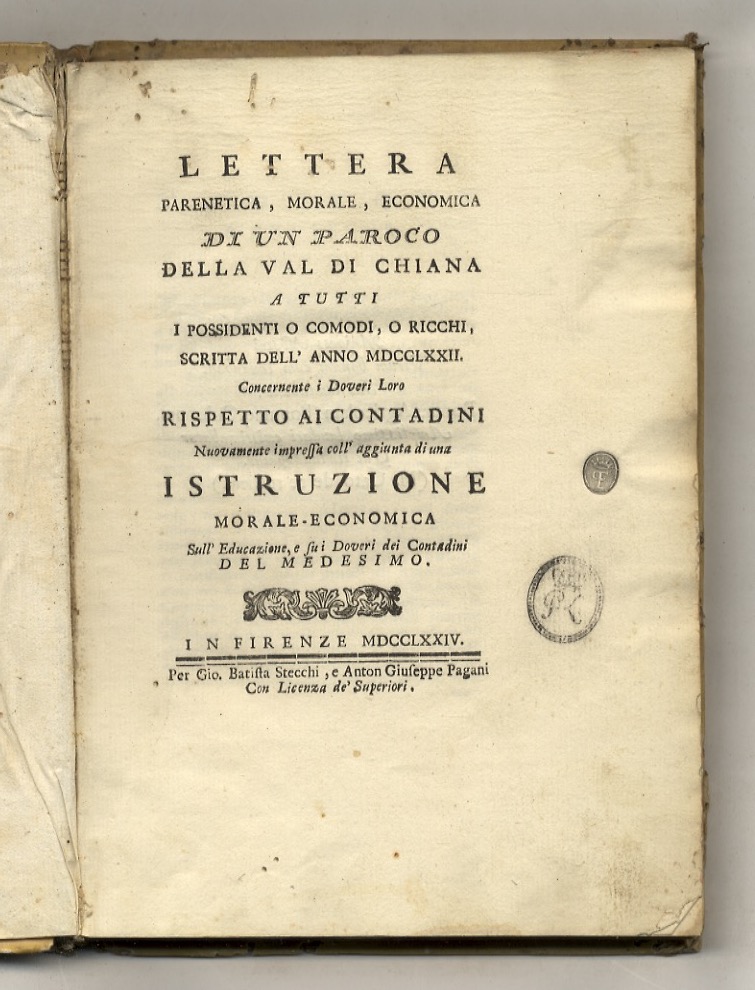 Lettera parenetica, morale, economica di un paroco della Val di …