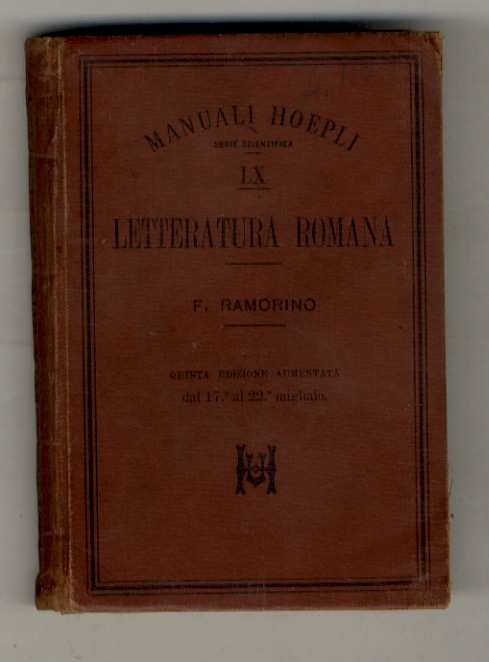 Letteratura romana. Quinta edizione in parte rifatta.