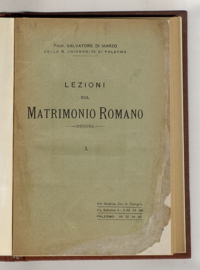Lezioni sul matrimonio romano.