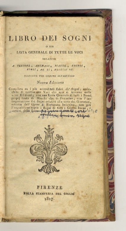 LIBRO dei sogni o sia lista generale di tutte le …