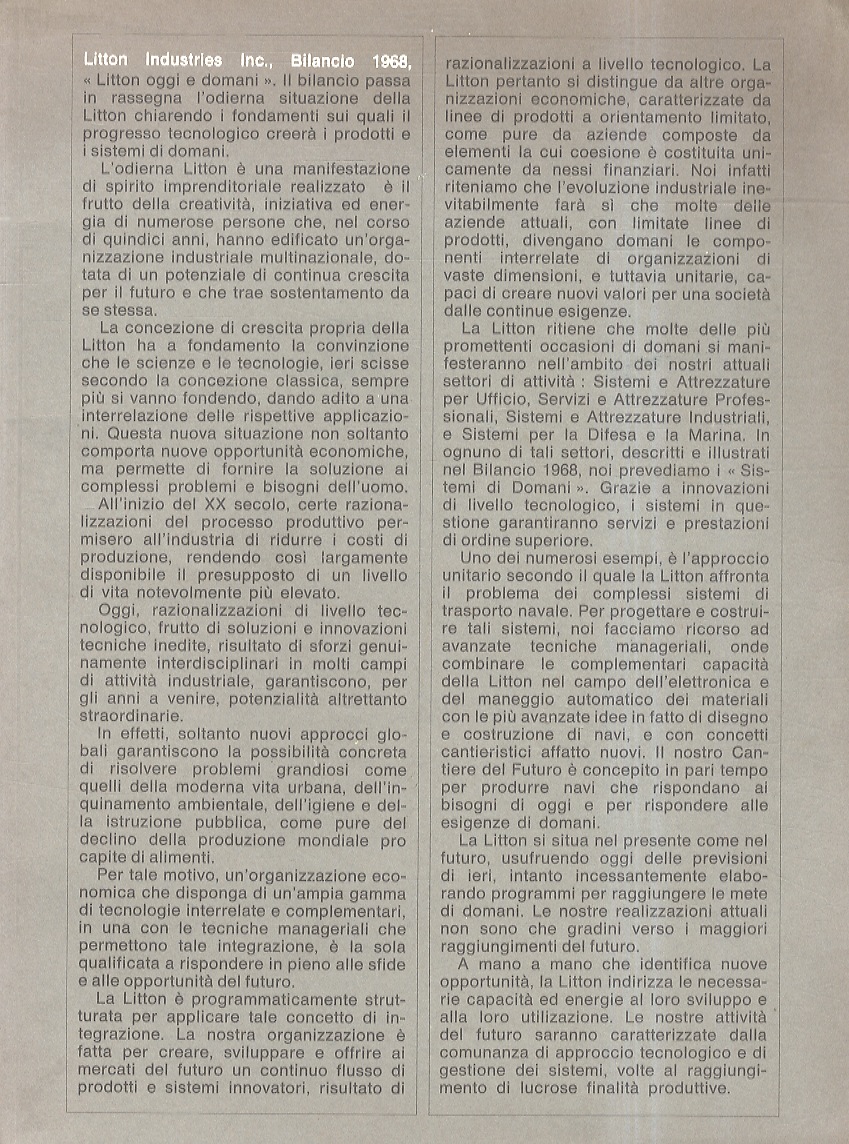 LITTON Industries Inc. Bilancio 1968.