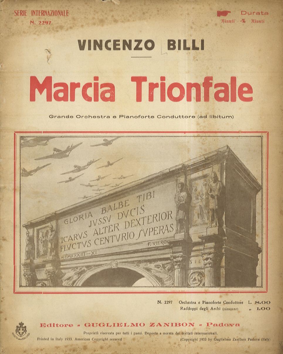 Marcia trionfale. Grande orchestra e pianoforte conduttore.