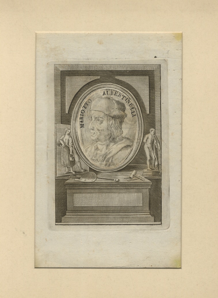 Mariotto Albertinelli. (Ritratto a mezzo busto, di profilo verso sinistra, …
