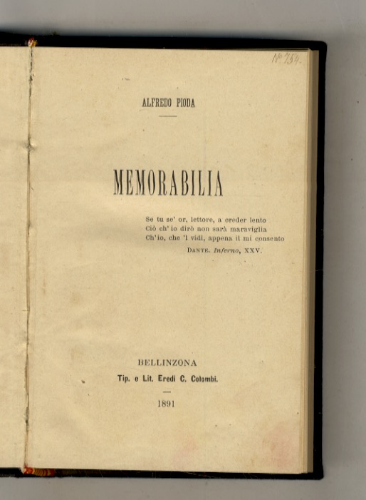 Memorabilia. [1: Crooks William. indagini sperimentali intorno ai fenomeni dello …