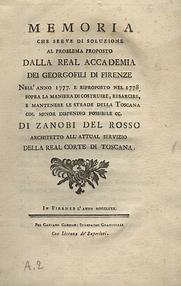 Memoria che serve di soluzione al problema proposto dalla Real …