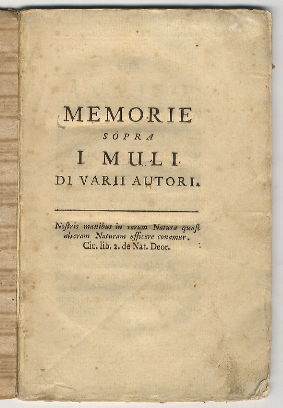 MEMORIE sopra i muli di varii autori.