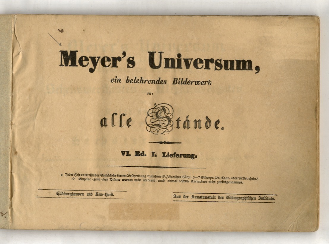 MEYER'S UNIVERSUM, ein belehrendes Bilderwerk (Sechster Band).