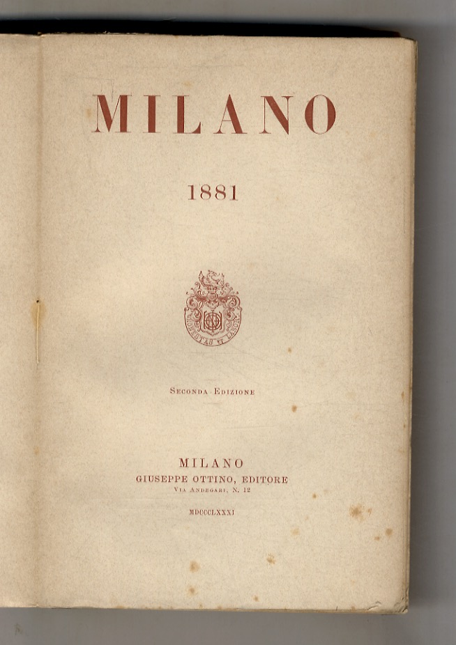 MILANO 1881. Seconda edizione.