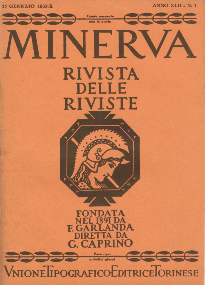MINERVA. Rivista delle riviste. Fondata nel 1891 da F. Garlanda. …