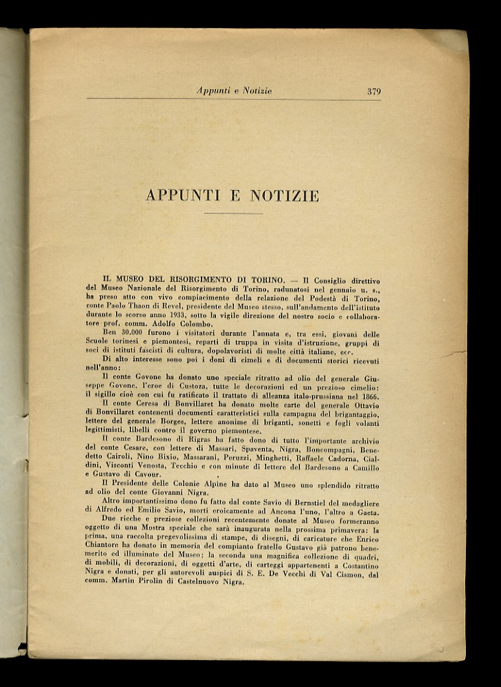 Miscellanea di giornali del Risorgimento. (Si tratta dell'elenco di 207 …
