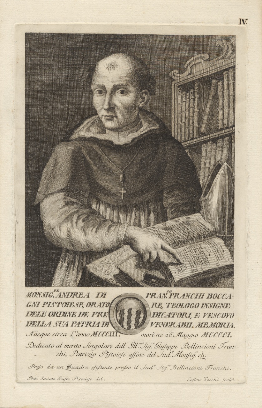 Monsig.re Andrea di Fran.co Franchi Boccagni pistoiese, oratore, teologo, insigne, …