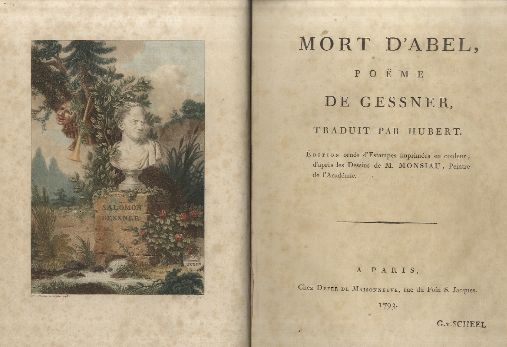 Mort d'Abel, poeme de Gessner, traduit par Hubert. Edition ornee …