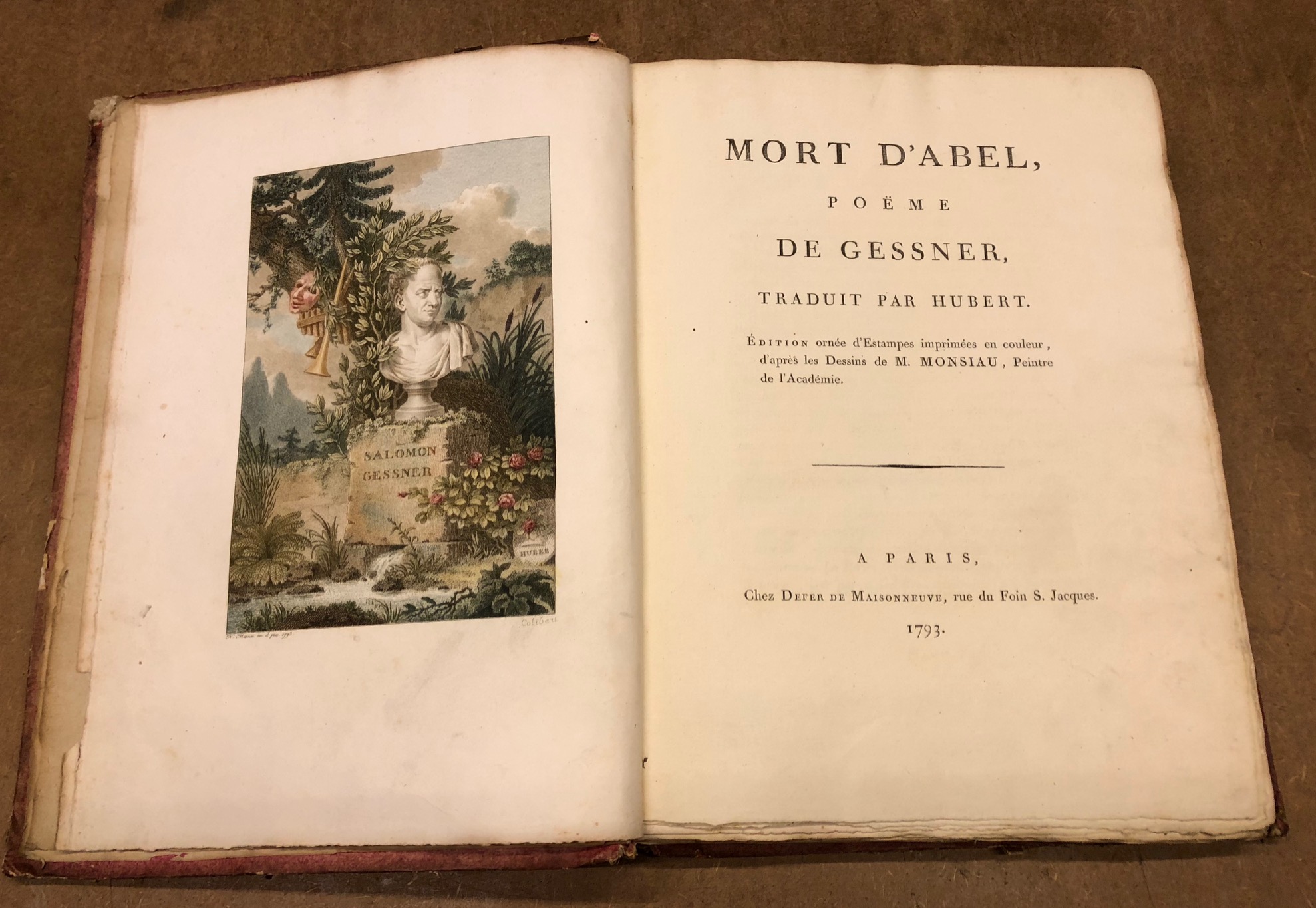 Mort d'Abel, poeme de Gessner, traduit par Hubert. Edition ornee …