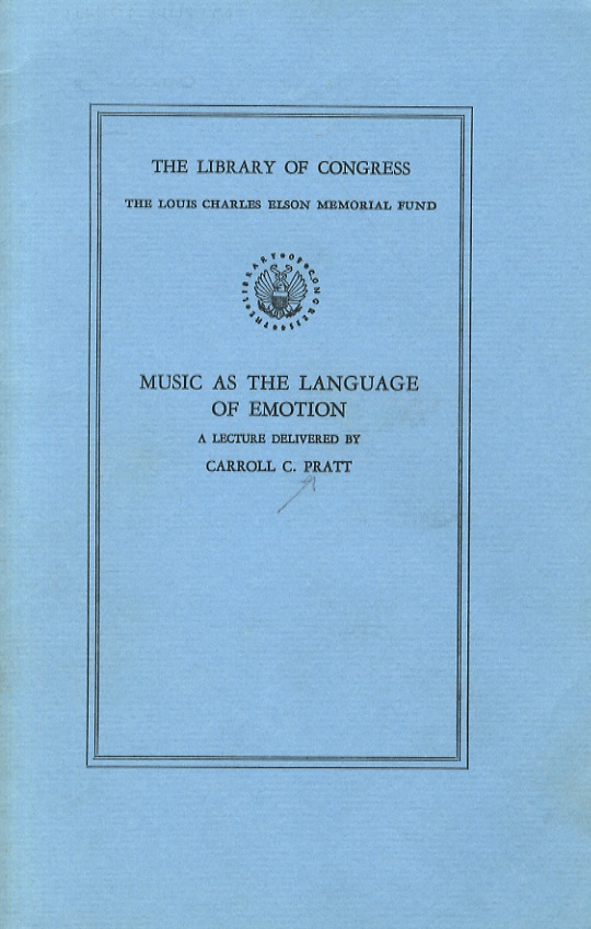 Music as the language of emotion. A Lecture delivered in …