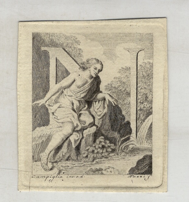 N. Iniziale figurata incisa in rame.