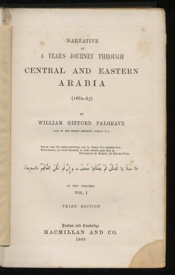 Narrative Of A Year's Journey Through Central And Eastern Arabia …