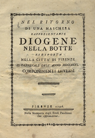 NEL Ritorno di una maschera rappresentante Diogene nella botte riesposta …