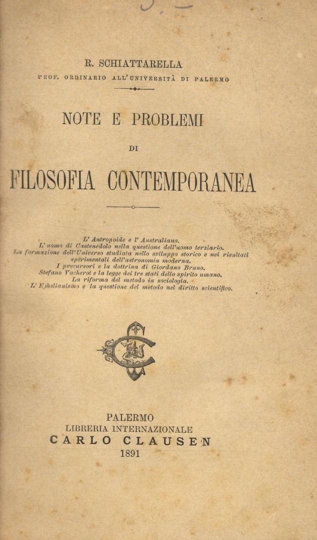 Note e problemi di filosofia contemporanea.