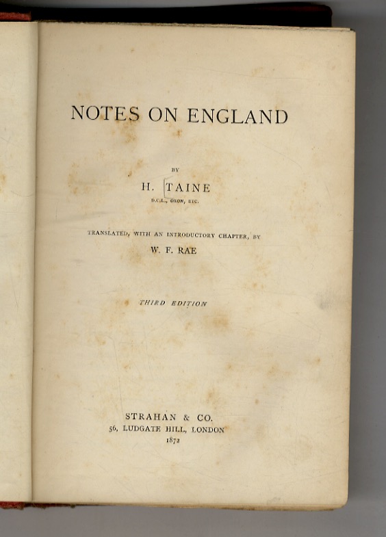Notes on England. Translated, with an Introductory Chapter by W. …