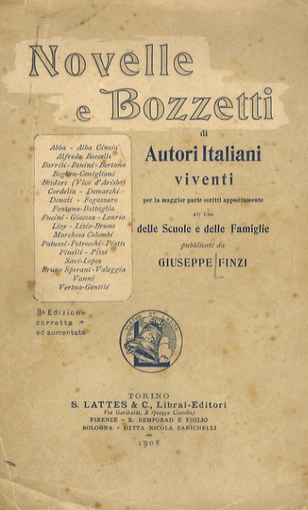 Novelle e bozzetti di autori italiani viventi. Abba - Alba …