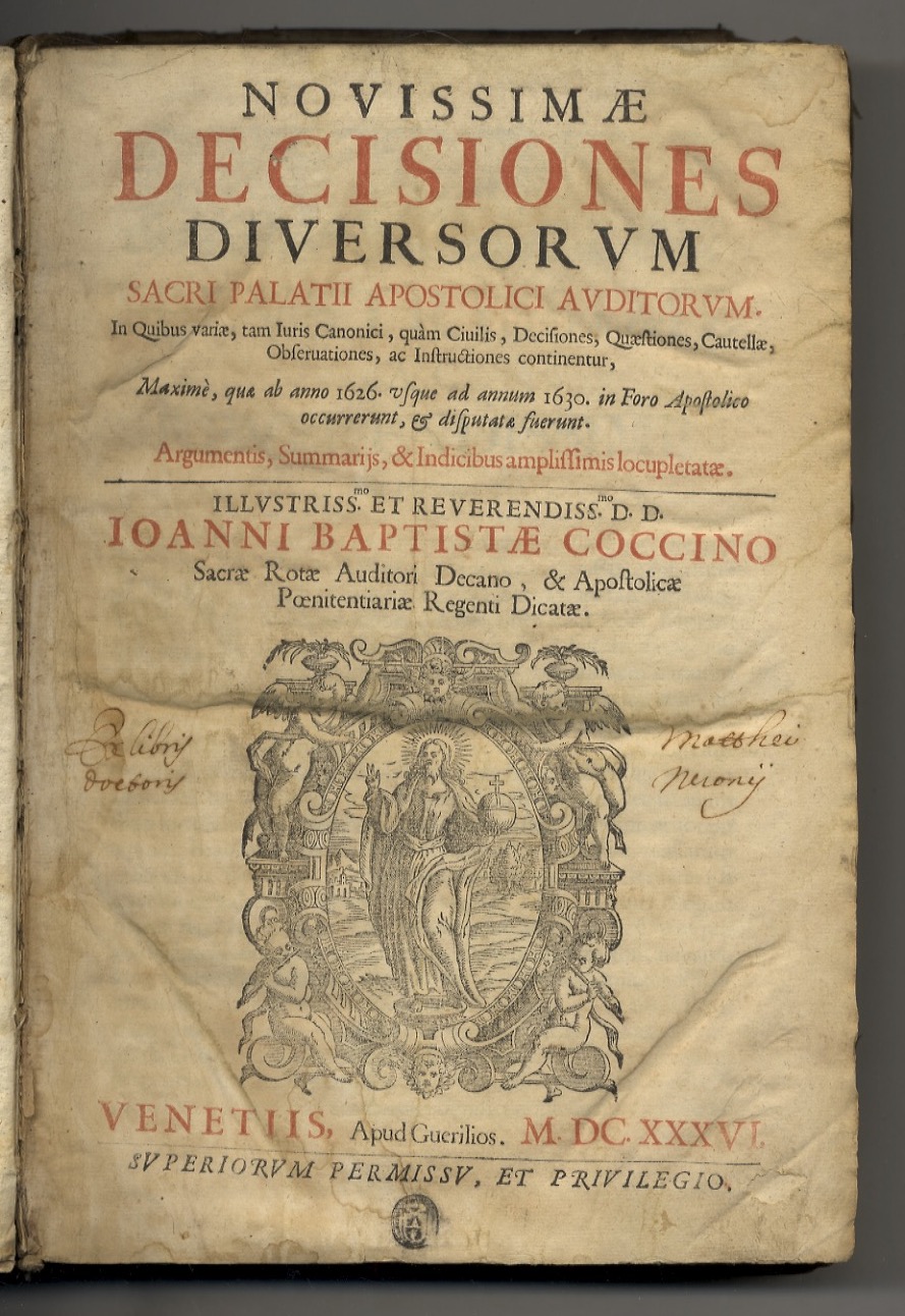 Novissimae decisiones diversorum Sacri Palatij Apostolici auditorum. In quibus variae, …