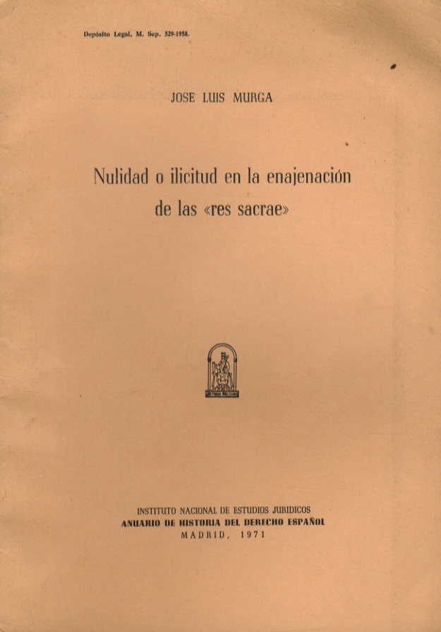 Nulidad o ilicitud en la enajenaciòn de las «res sacrae».