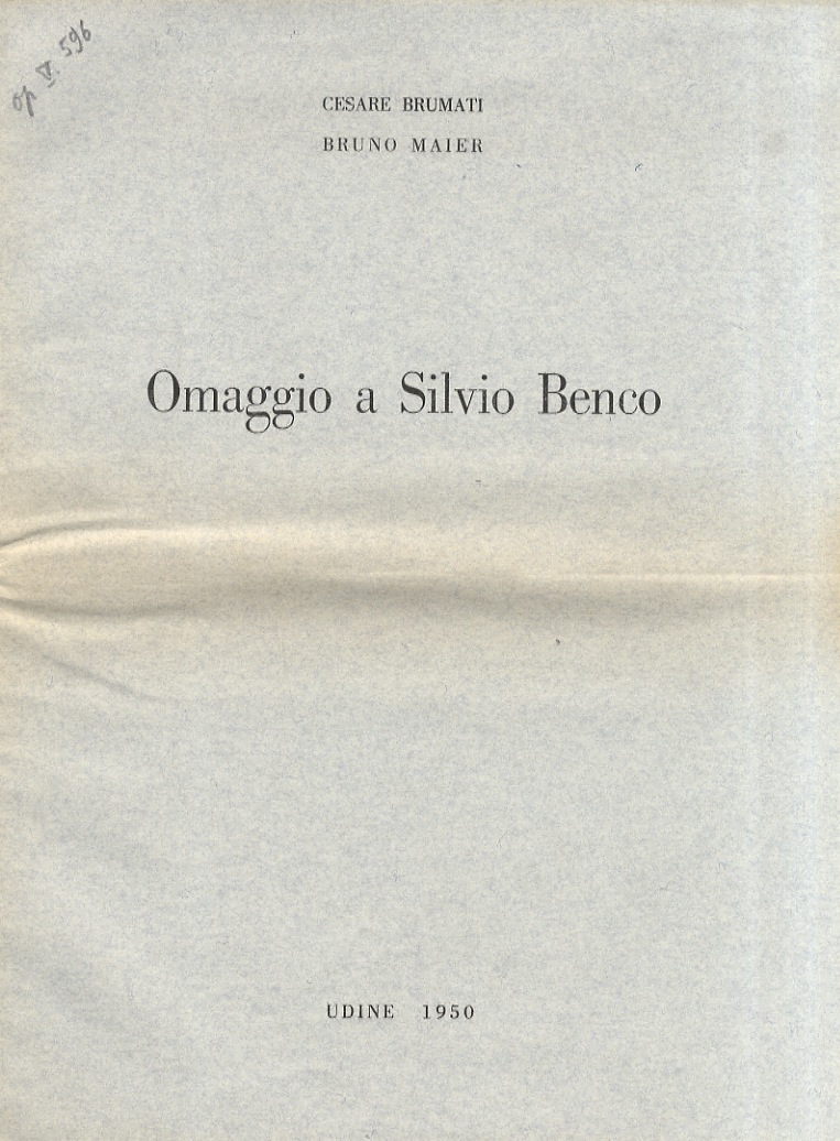 Omaggio a Silvio Benco.