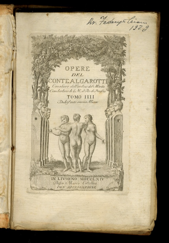 Opere militari. [In:] Opere del conte Algarotti cavaliere dell'ordine del …