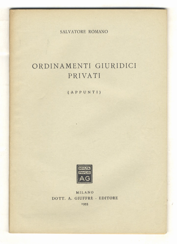 Ordinamenti giuridici privati. (Appunti).