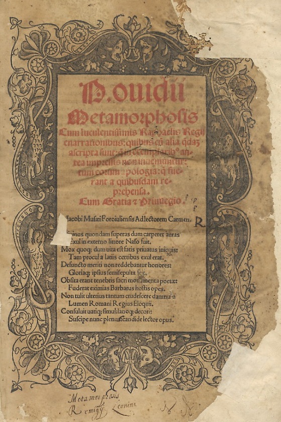 P. Ovidii Metamorphosis cum luculentissimis Raphaelis Regii enarrationibus quibus cum …
