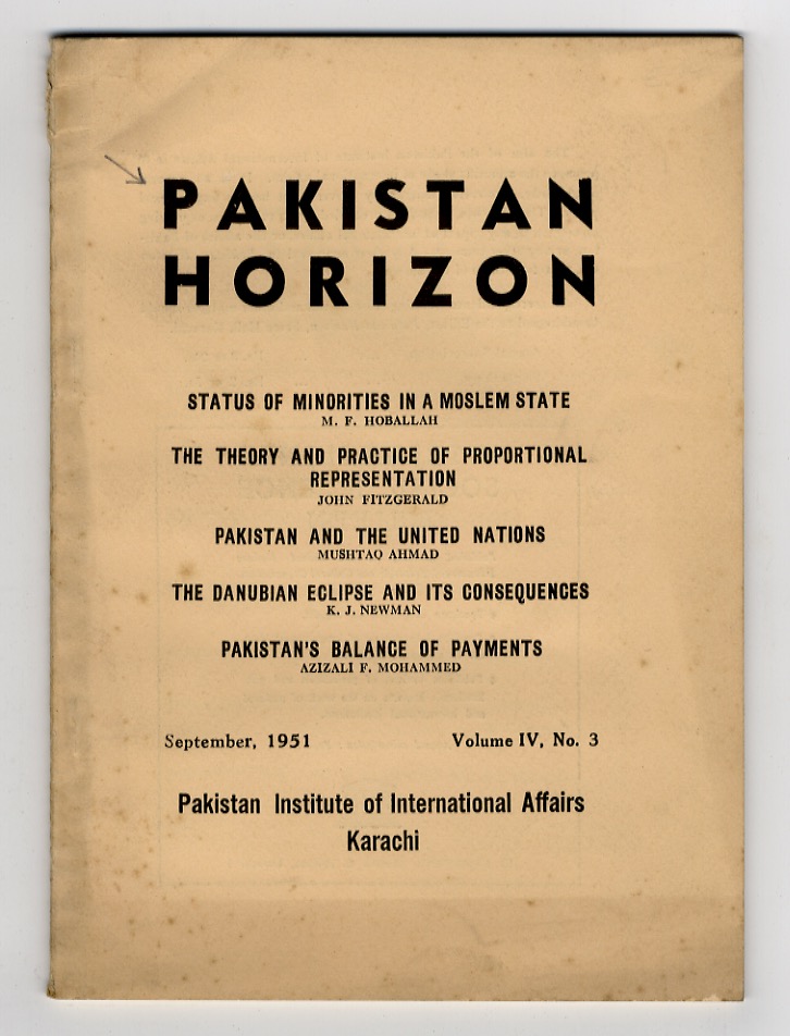 PAKISTAN Horizon. Volume IV, No. 3.September 1951.