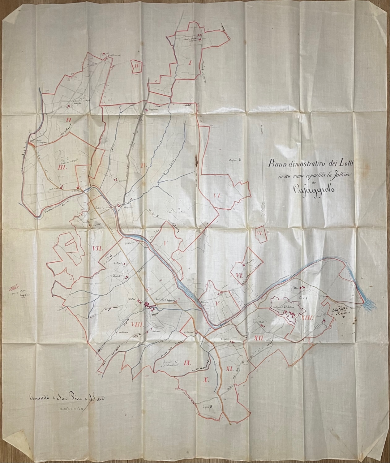 PIANO dimostrativo dei lotti in cui viene ripartita la Fattoria …