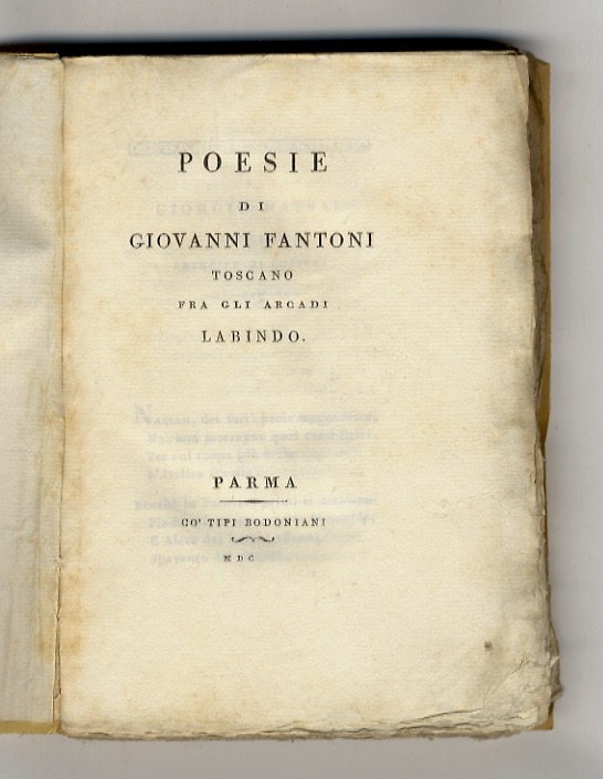 Poesie di Giovanni Fantoni toscano fra gli arcadi Labindo.