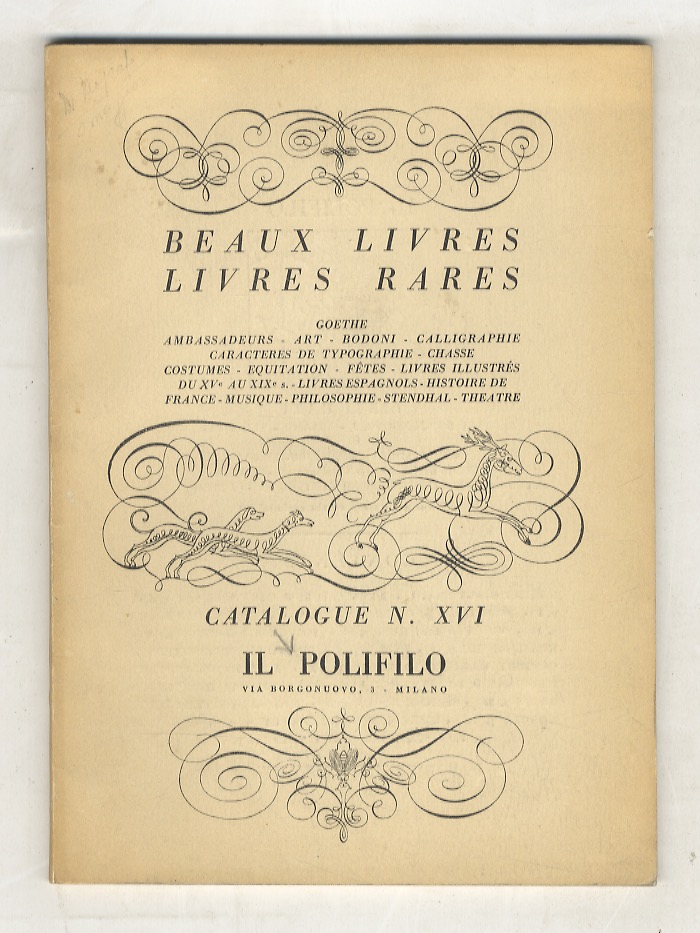 POLIFILO (IL), Libreria. Beaux livres, livres rares: Goethe, Ambassadeurs, art, …