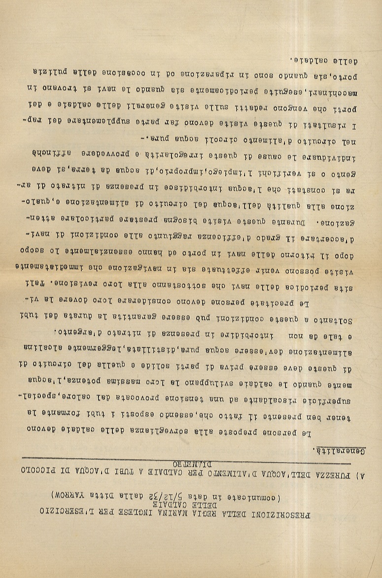 PRESCRIZIONI della Regia Marina Inglese per l'esercizio delle caldaie (comunicate …